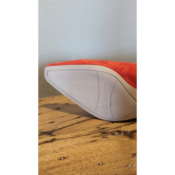 Franco Sarto Red Suede Leather Pump 2.25" Heel Womens Sz 8.5 - Picture 5 of 12